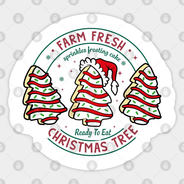 Farm Fresh Sprinkles Frosting Cake Ready To Eat Christmas Tree Cakes Sticker by JanaeLarson